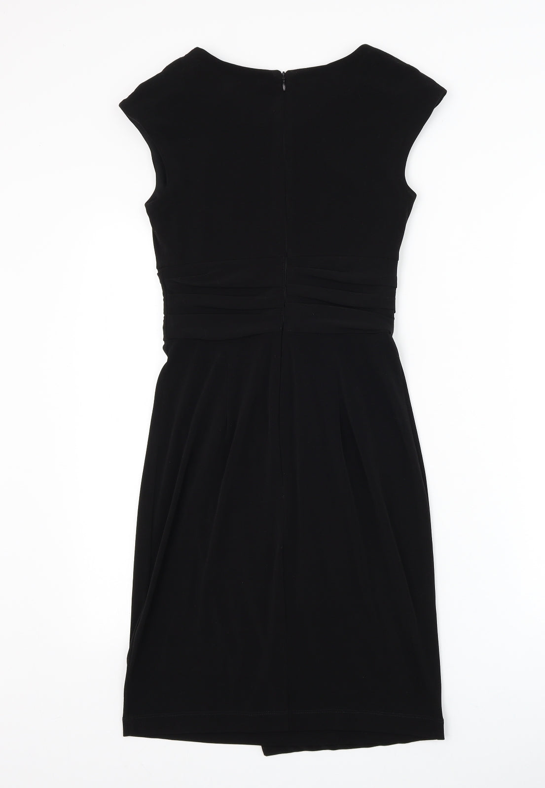 Linea Womens Black Polyester Bodycon Size 8 Round Neck Zip