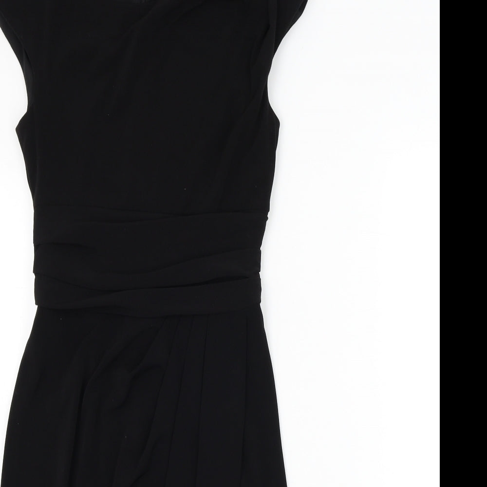 Linea Womens Black Polyester Bodycon Size 8 Round Neck Zip