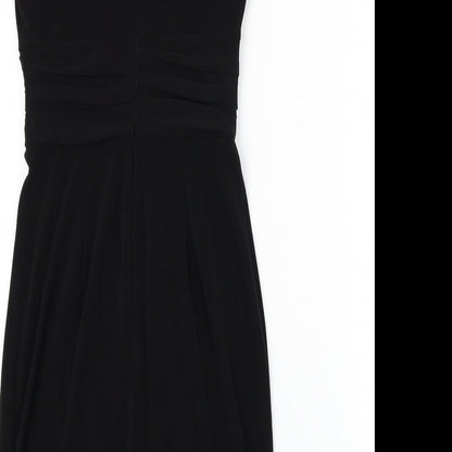 Linea Womens Black Polyester Bodycon Size 8 Round Neck Zip