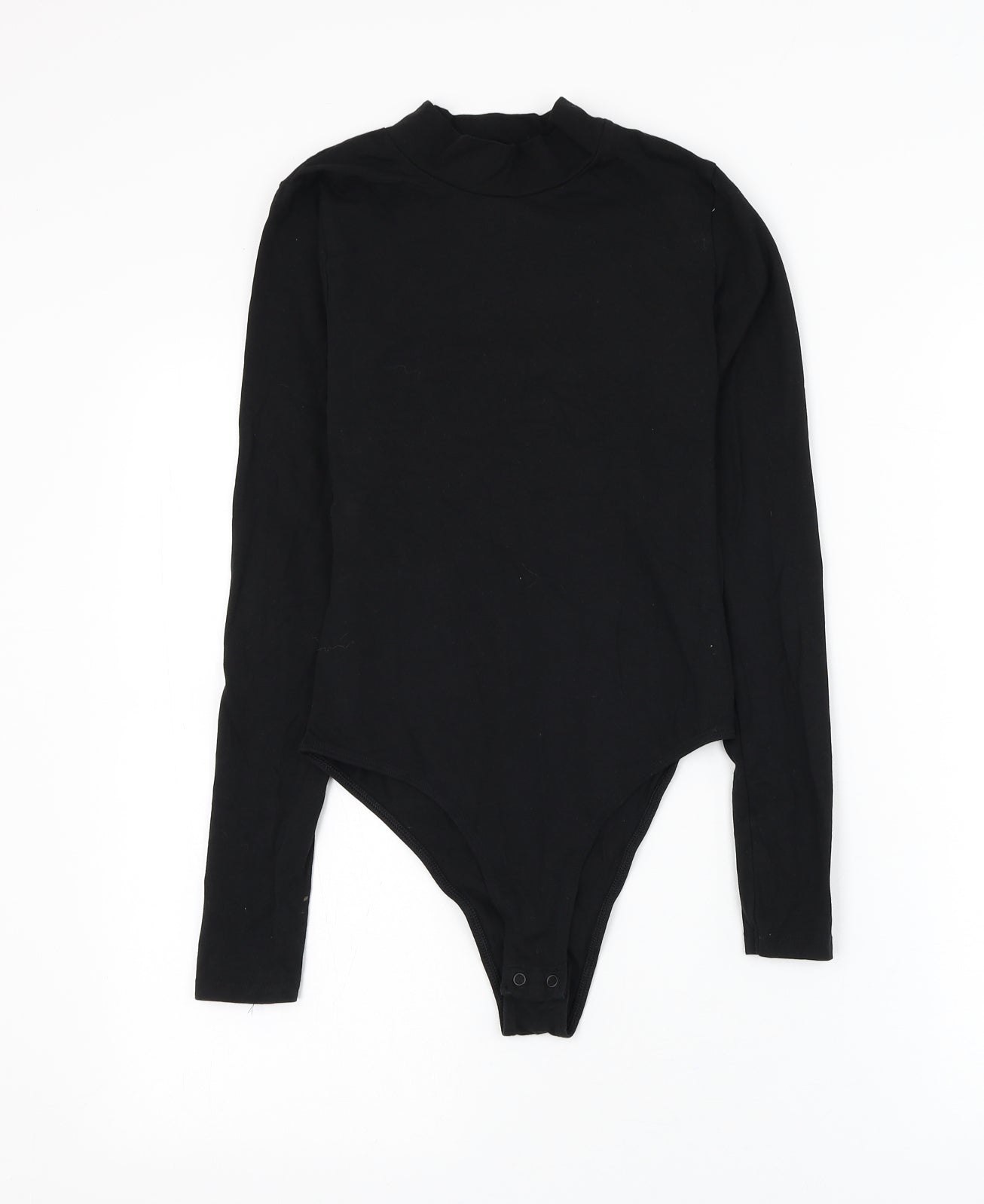 Primark Womens Black Cotton Bodysuit One-Piece Size 6 Snap
