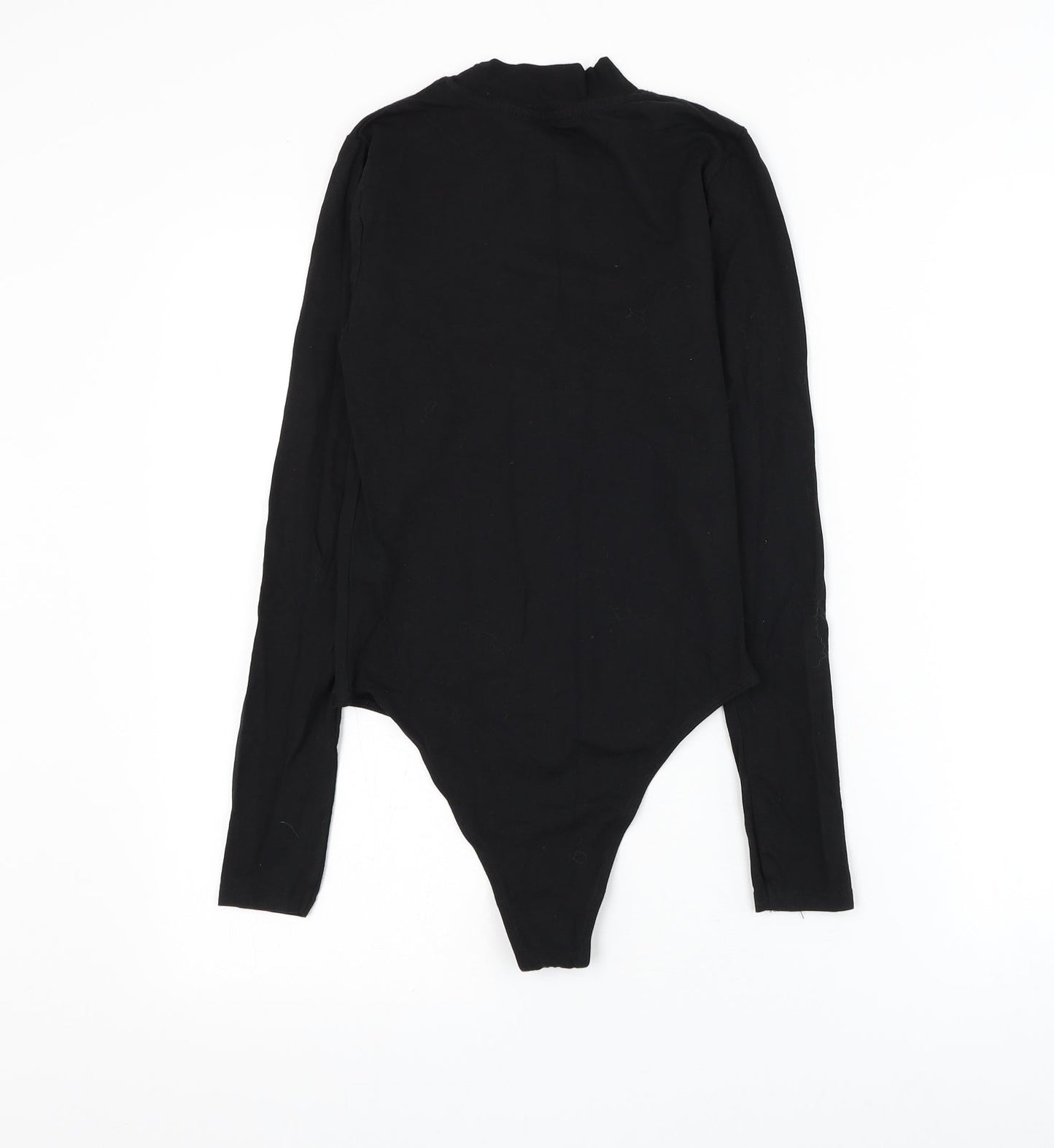 Primark Womens Black Cotton Bodysuit One-Piece Size 6 Snap