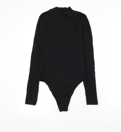 Primark Womens Black Cotton Bodysuit One-Piece Size 6 Snap
