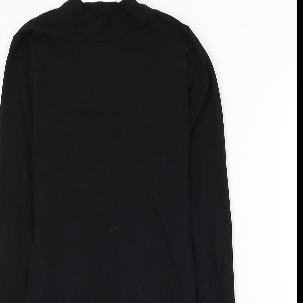 Primark Womens Black Cotton Bodysuit One-Piece Size 6 Snap