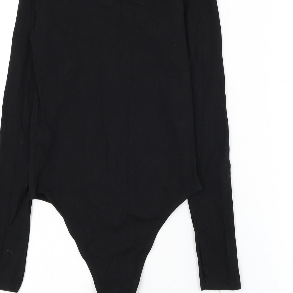 Primark Womens Black Cotton Bodysuit One-Piece Size 6 Snap