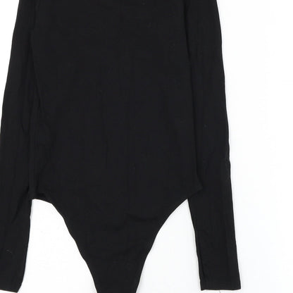 Primark Womens Black Cotton Bodysuit One-Piece Size 6 Snap