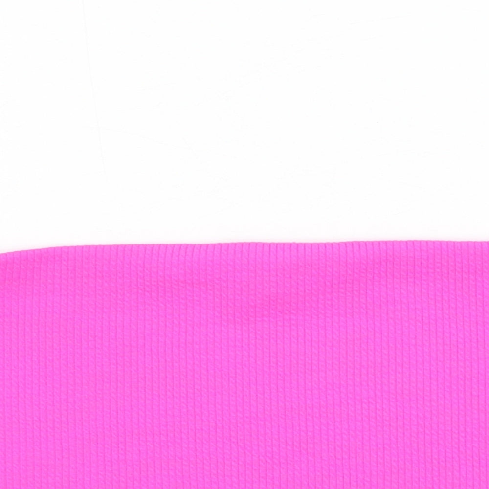 Miss Selfridge Womens Pink Polyester Cropped Tank Size M Off the Shoulder