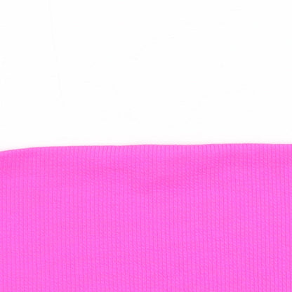 Miss Selfridge Womens Pink Polyester Cropped Tank Size M Off the Shoulder