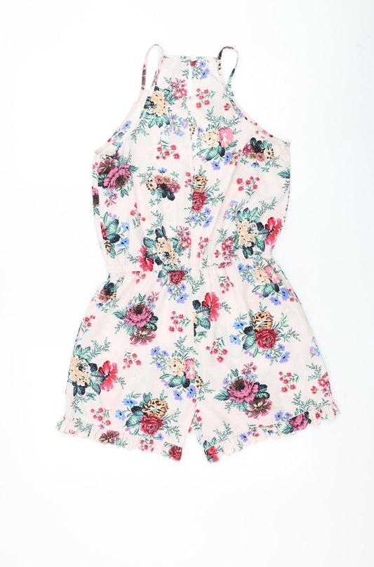 Atmosphere Womens Pink Floral Polyester Playsuit One-Piece Size 10 Pullover