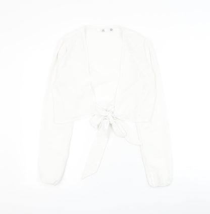 Womens UK Size 8 Missguided White Basic Blouse