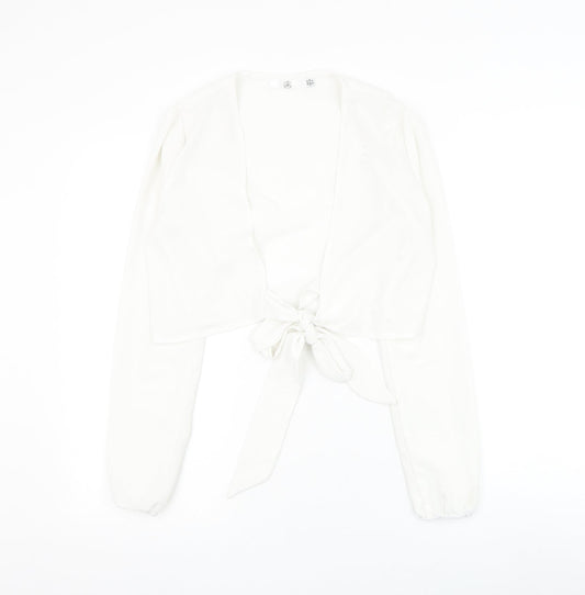 Womens UK Size 8 Missguided White Basic Blouse