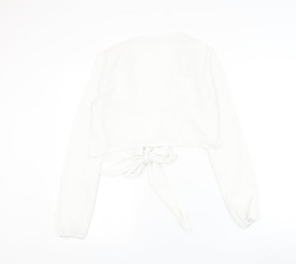 Womens UK Size 8 Missguided White Basic Blouse