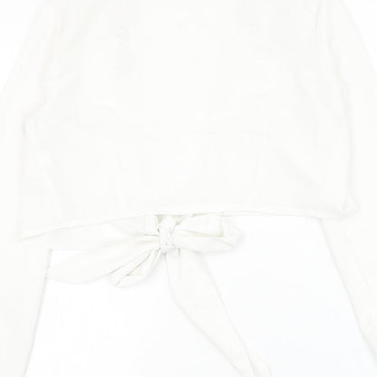 Womens UK Size 8 Missguided White Basic Blouse