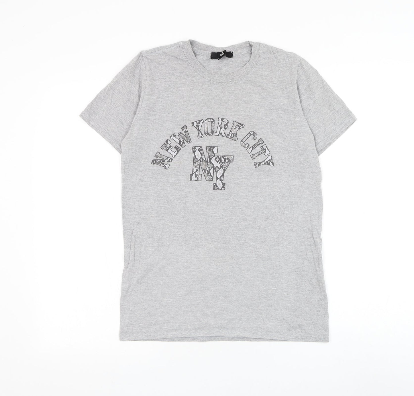 Womens UK Size S Missguided Grey Basic T-Shirt