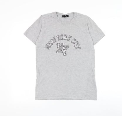 Womens UK Size S Missguided Grey Basic T-Shirt