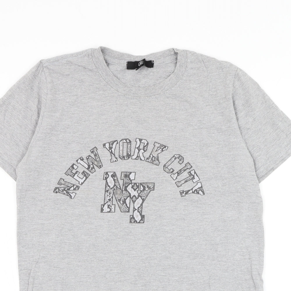 Womens UK Size S Missguided Grey Basic T-Shirt