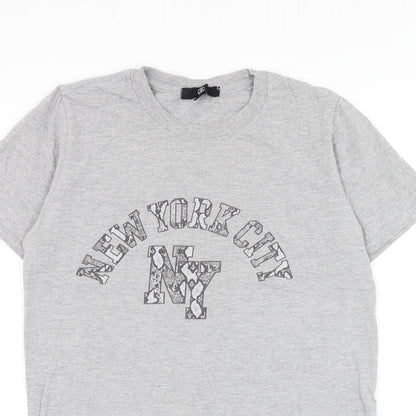 Womens UK Size S Missguided Grey Basic T-Shirt