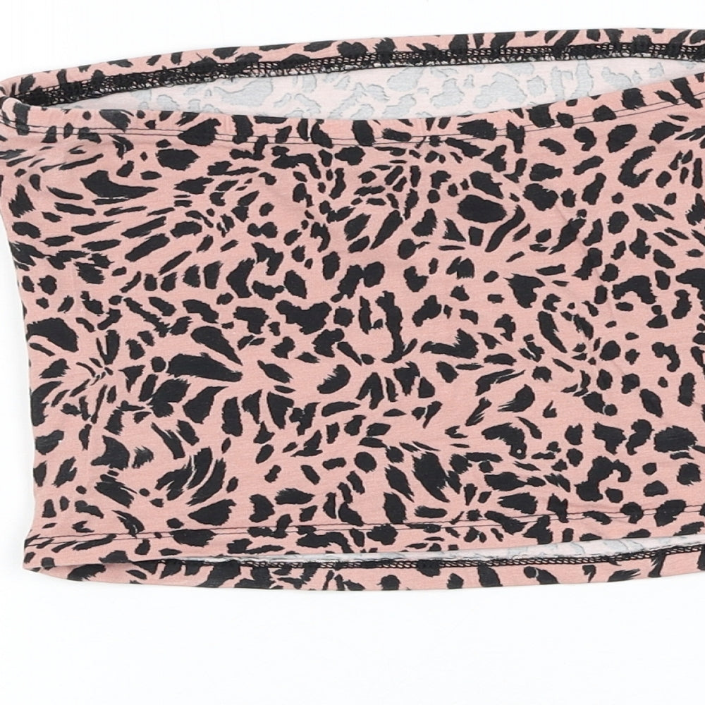 Womens UK Size S New Look Pink Cropped Tank