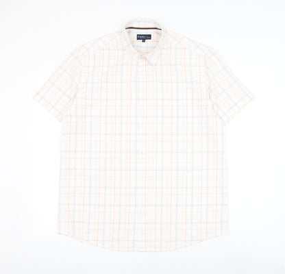 Mens UK Size M Matalan White  Button-Up Short Sleeve Casual Shirt
