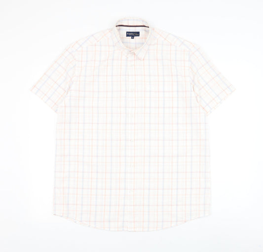 Mens UK Size M Matalan White  Button-Up Short Sleeve Casual Shirt