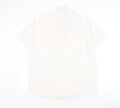 Mens UK Size M Matalan White  Button-Up Short Sleeve Casual Shirt