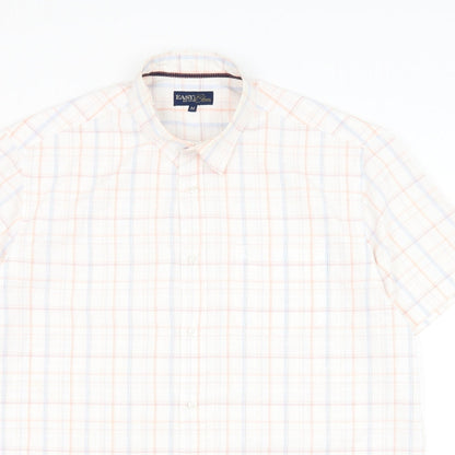 Mens UK Size M Matalan White  Button-Up Short Sleeve Casual Shirt