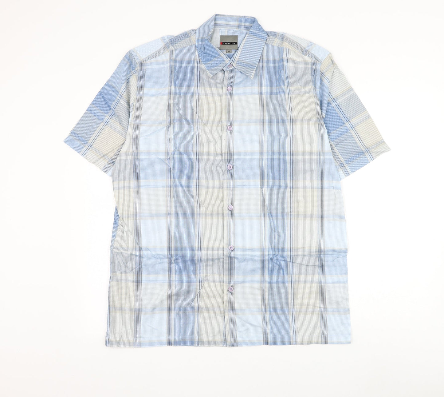 Mens UK Size M Ciro Citterio Blue  Button-Up Short Sleeve Casual Shirt