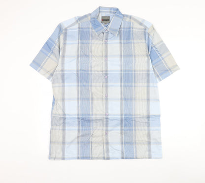 Mens UK Size M Ciro Citterio Blue  Button-Up Short Sleeve Casual Shirt