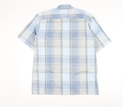 Mens UK Size M Ciro Citterio Blue  Button-Up Short Sleeve Casual Shirt