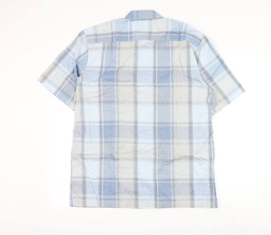 Mens UK Size M Ciro Citterio Blue  Button-Up Short Sleeve Casual Shirt