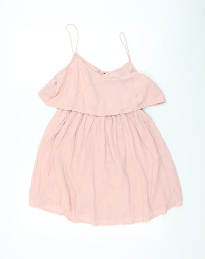 Womens UK Size 8 Topshop Pink Basic Blouse