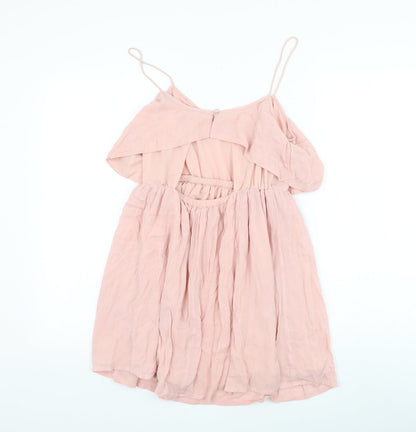 Womens UK Size 8 Topshop Pink Basic Blouse