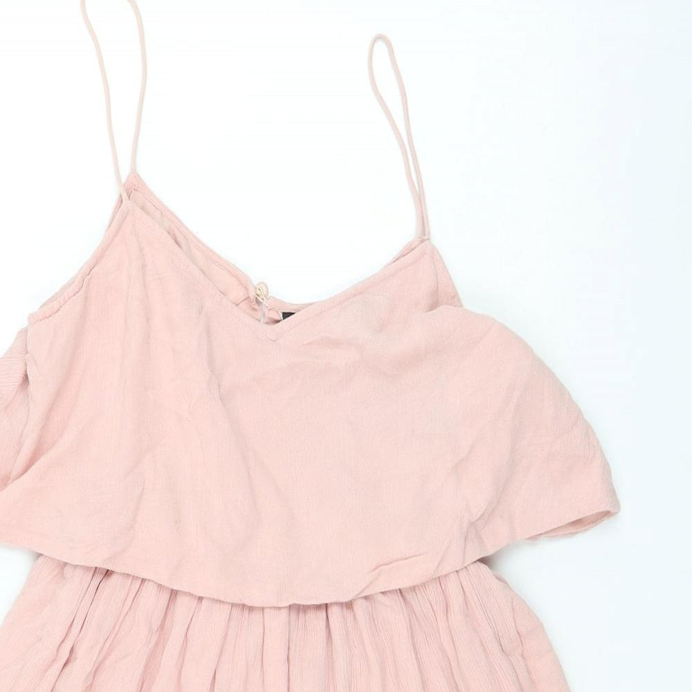 Womens UK Size 8 Topshop Pink Basic Blouse