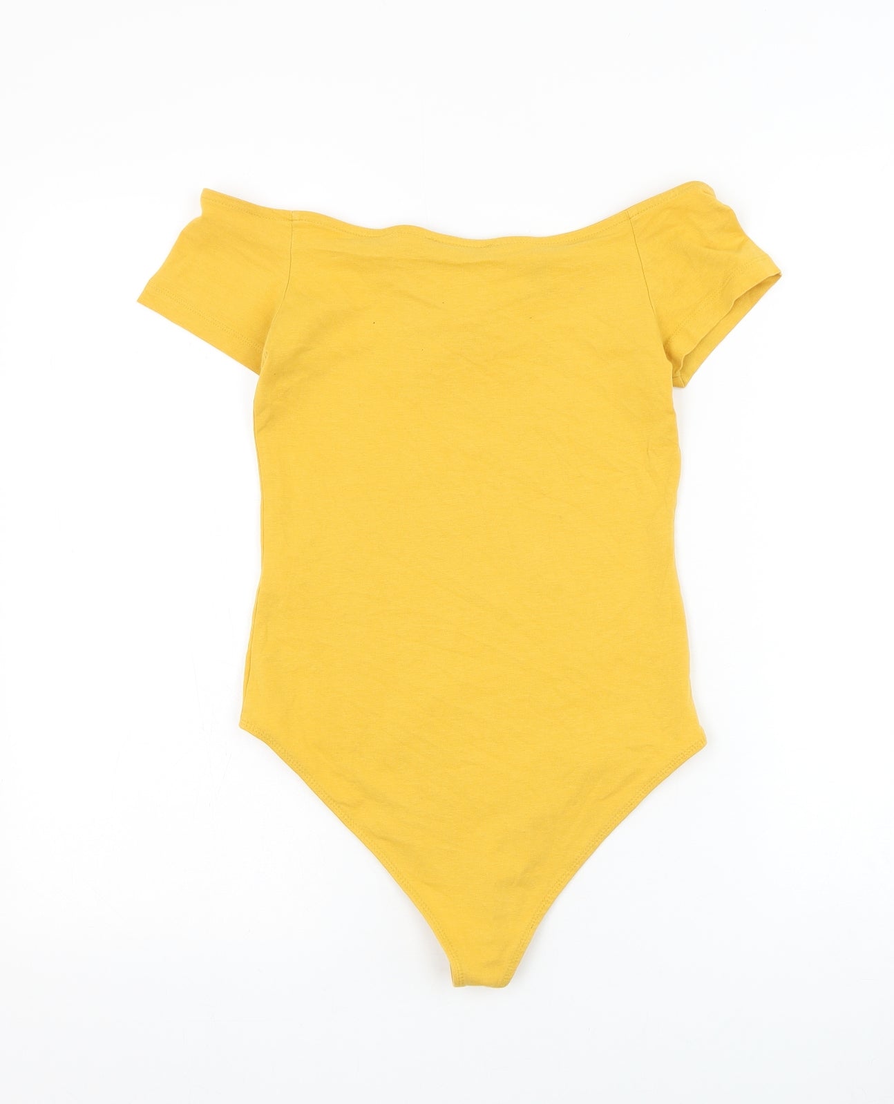 Primark Womens Yellow Cotton Bodysuit One-Piece Size 8 Snap