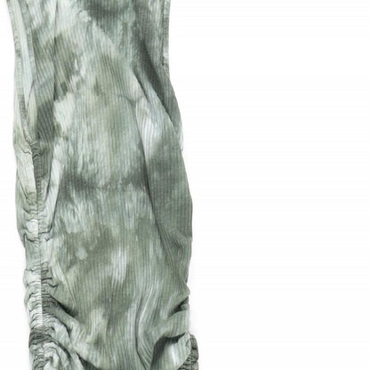 SheIn Womens Green Tie Dye Cotton Bodycon Size XS Round Neck