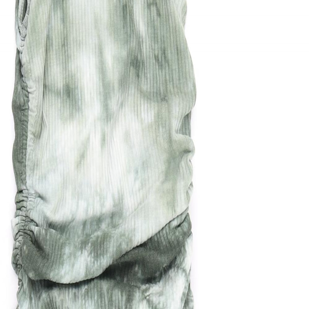 SheIn Womens Green Tie Dye Cotton Bodycon Size XS Round Neck