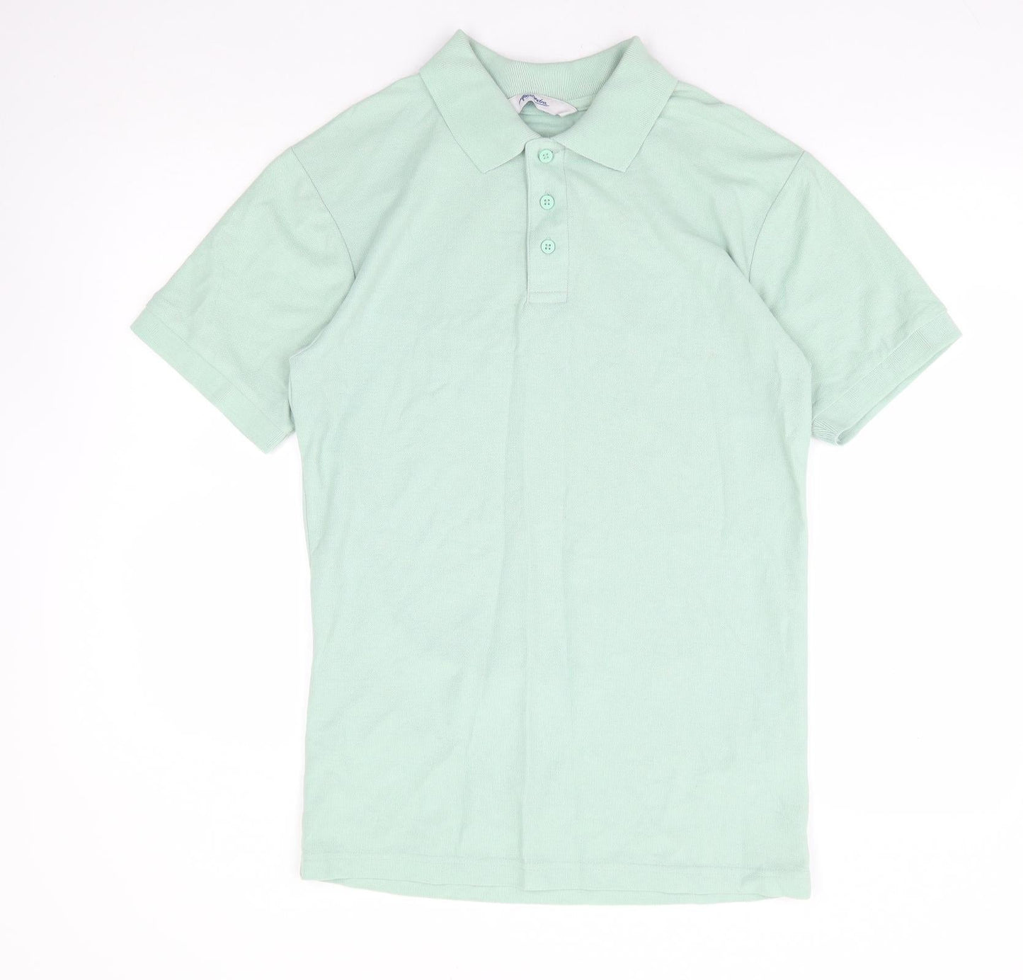 Alexandra Mens Green Polyester Polo Size S Collared Button