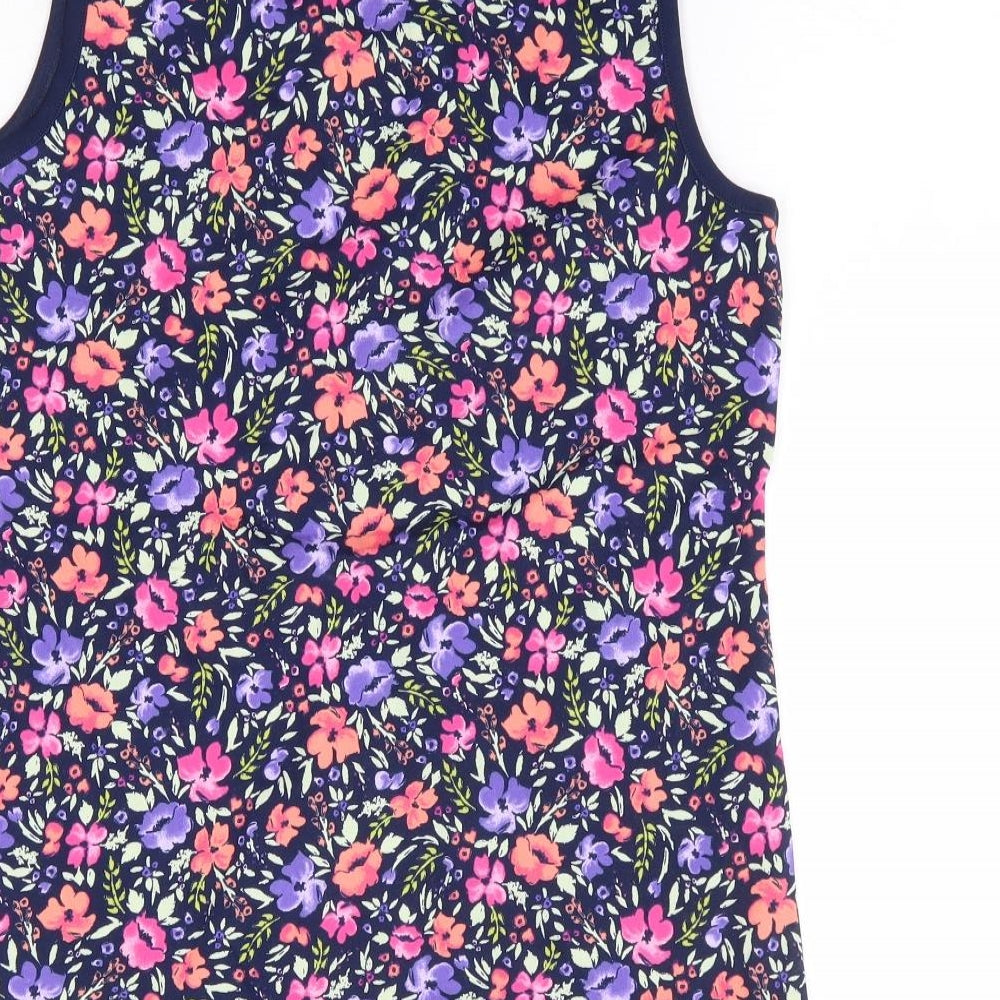 Land's End Womens Multicoloured Floral Polyester Basic Tank Size S Scoop Neck