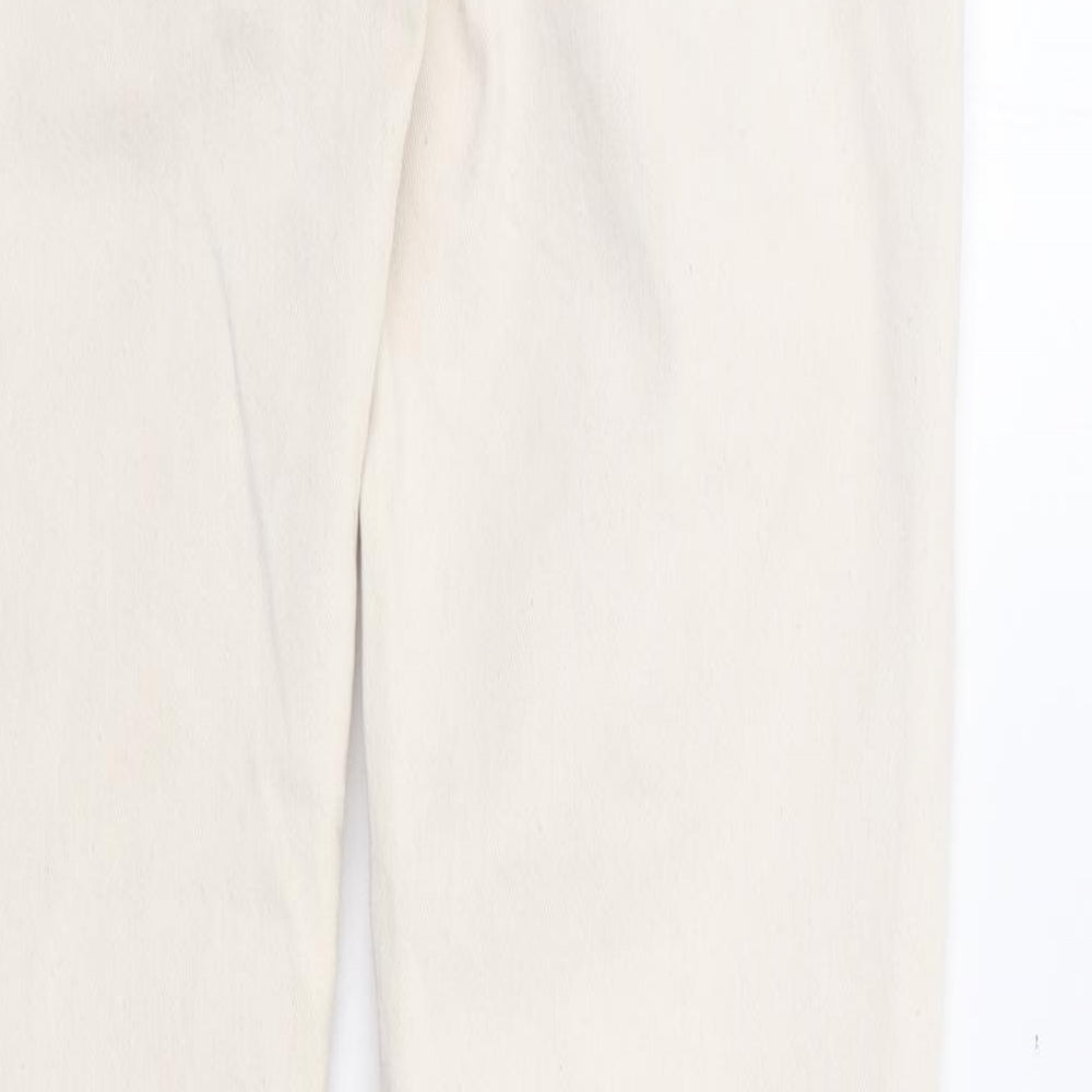 Womens UK Size 8 Stradavarius Regular Fit Skinny Ivory Jeans
