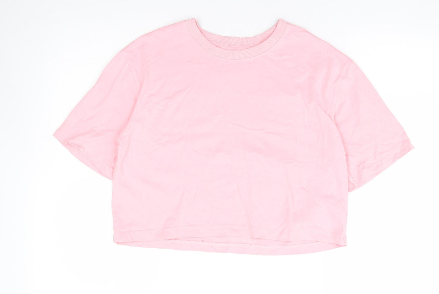 Womens UK Size XS Dunnes Stores Pink Cropped T-Shirt