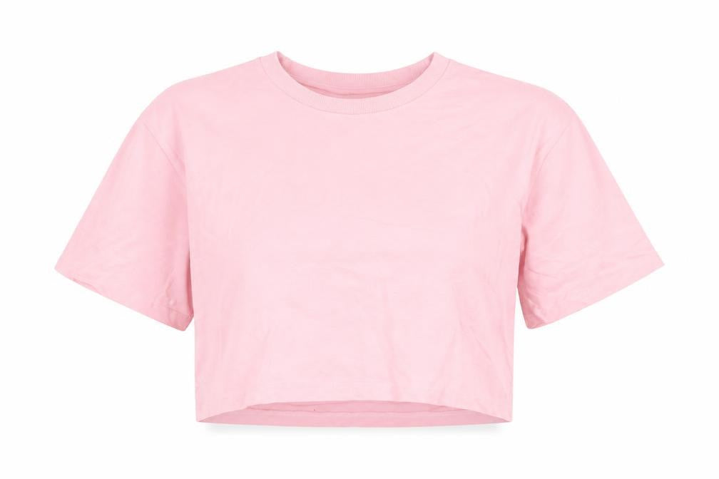 Womens UK Size XS Dunnes Stores Pink Cropped T-Shirt