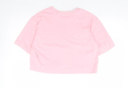 Womens UK Size XS Dunnes Stores Pink Cropped T-Shirt