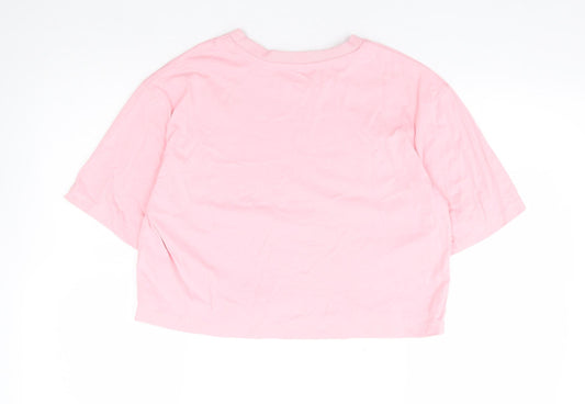 Womens UK Size XS Dunnes Stores Pink Cropped T-Shirt