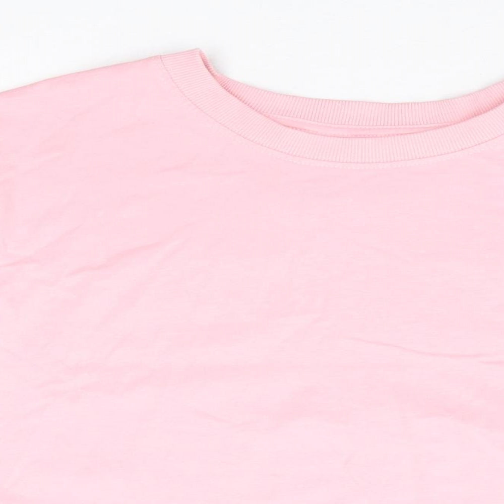 Womens UK Size XS Dunnes Stores Pink Cropped T-Shirt
