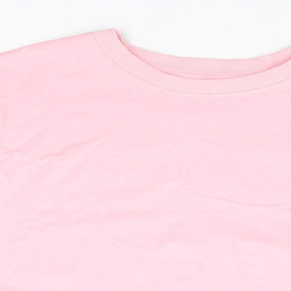 Womens UK Size XS Dunnes Stores Pink Cropped T-Shirt