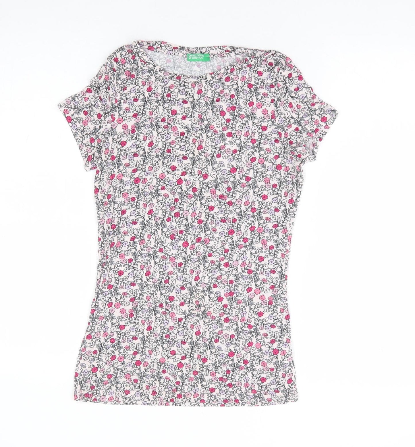 Womens UK Size XS United Colors of Benetton Multicoloured Basic T-Shirt