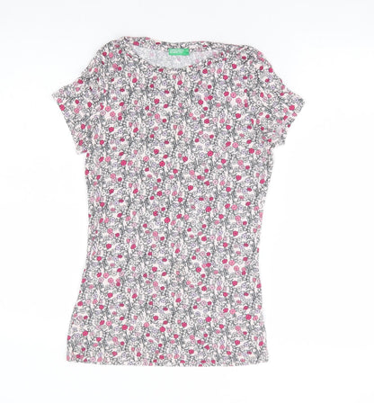 Womens UK Size XS United Colors of Benetton Multicoloured Basic T-Shirt