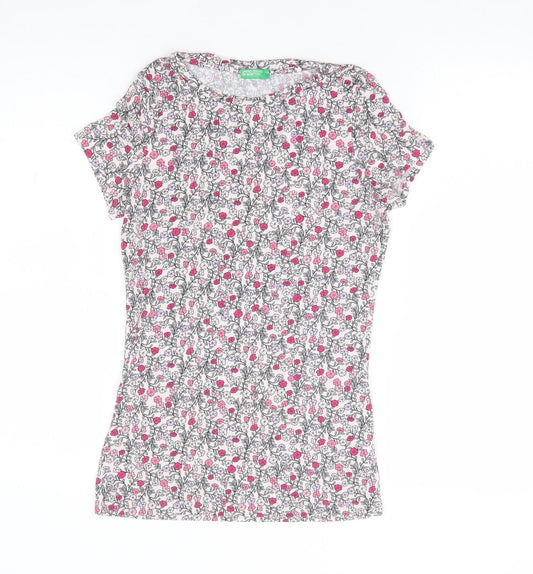 Womens UK Size XS United Colors of Benetton Multicoloured Basic T-Shirt