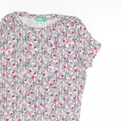 Womens UK Size XS United Colors of Benetton Multicoloured Basic T-Shirt