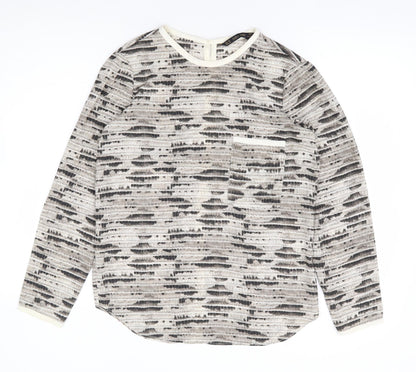 Womens UK Size XS Zara Beige Basic Blouse
