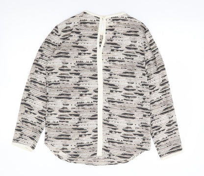 Womens UK Size XS Zara Beige Basic Blouse